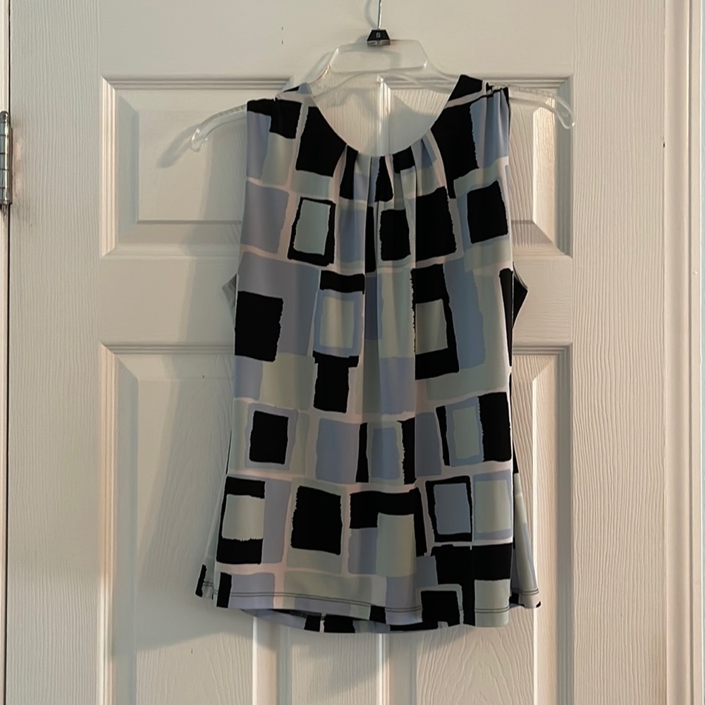 Calvin Klein sleeveless blouse - blue, green, black